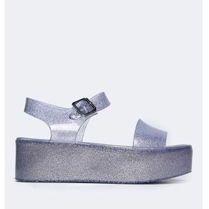 J.Adams Jelly Platform silver clear sandal
